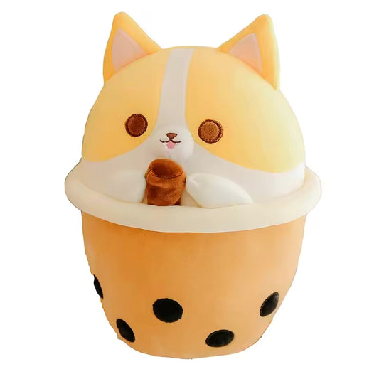 MASKOTKA PLUSZAK ZABAWKA BUBBLE TEA PIES W KUBKU KAWAII 40cm